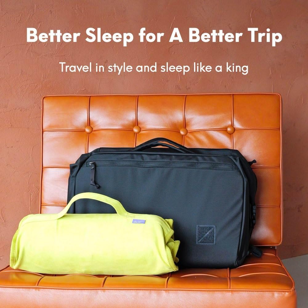 Travel Deep Sleep Pillow – Compact Memory Foam Neck Pillow for Sleeping, Portable Pillow for Hotels, Camping, Side & Back Sleepers, On-the-Go – Wellness Green