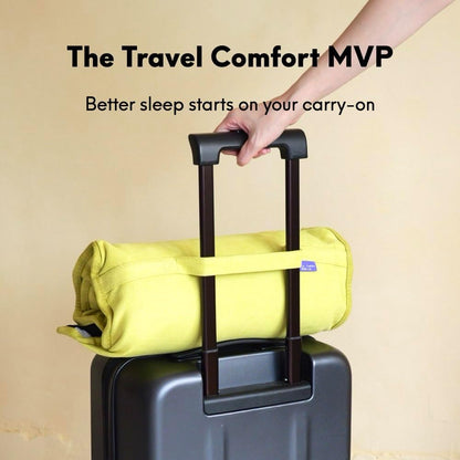 Travel Deep Sleep Pillow – Compact Memory Foam Neck Pillow for Sleeping, Portable Pillow for Hotels, Camping, Side & Back Sleepers, On-the-Go – Wellness Green