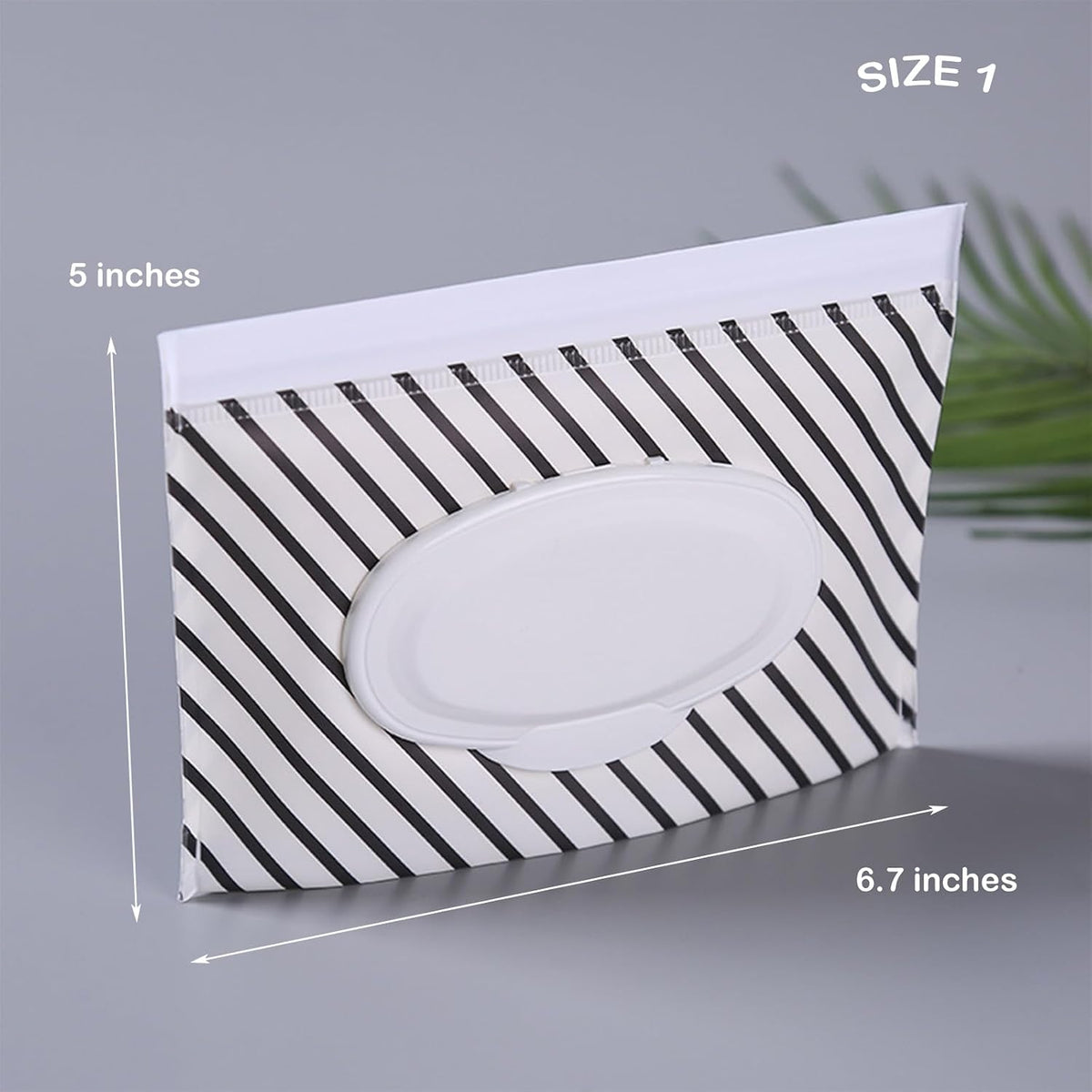 Portable Wet Wipe Pouch, Reusable Refillable Baby Travel Wipes Holder & Case, Lightweight Flushable Diaper Wipes Container (Plaid Pattern)