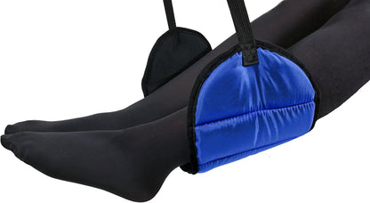 Airplane Footrest Made with Premium Memory Foam - Airplane Travel Accessories - Helps to Prevent Swelling and Soreness - Provides Comfort for Shorter Legs (Jet Black)