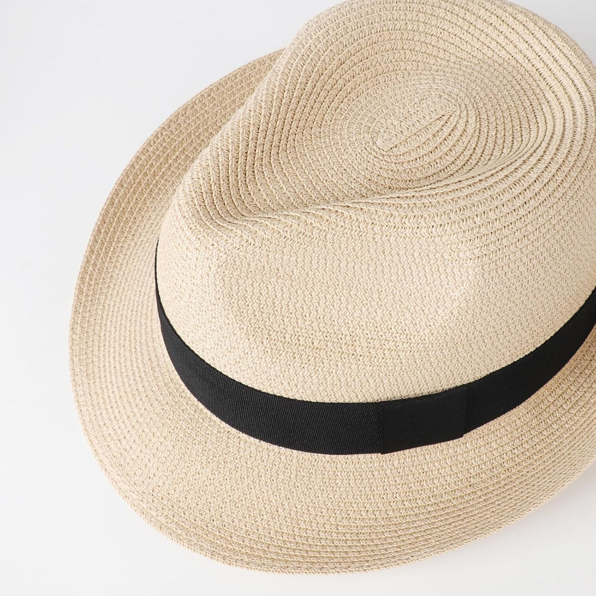 Women Straw Panama Hat Travel Fedora Beach Sun Hat Summer Wide Brim Straw Roll up Hat UPF 50+