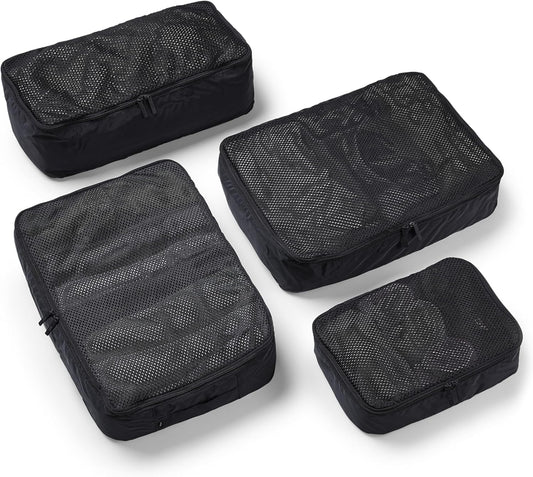 Packing Cells, 4 Set Packing Cubes, Luggage Organizer Bags, Charcoal