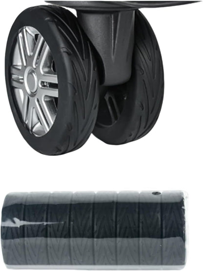 8 Pcs Silicone Luggage Wheel Covers, Suitcase Wheel Protectors for 1.97-2.56" Spinner Wheels, Essential Travel Luggage Accessories Black