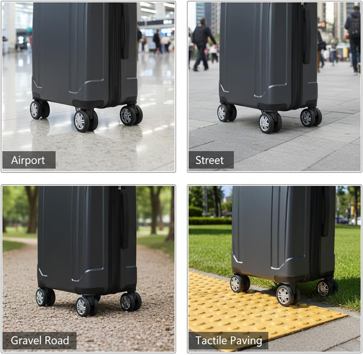 8 Pcs Silicone Luggage Wheel Covers, Suitcase Wheel Protectors for 1.97-2.56" Spinner Wheels, Essential Travel Luggage Accessories Black