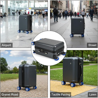 8 Pcs Silicone Luggage Wheel Covers, Suitcase Wheel Protectors for 1.97-2.56" Spinner Wheels, Essential Travel Luggage Accessories Black