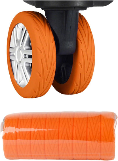 8 Pcs Silicone Luggage Wheel Covers, Suitcase Wheel Protectors for 1.97-2.56" Spinner Wheels, Essential Travel Luggage Accessories Black