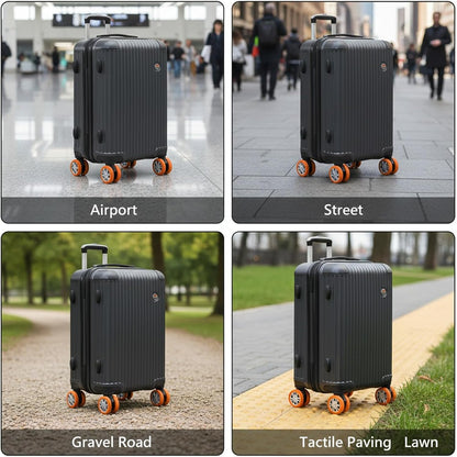 8 Pcs Silicone Luggage Wheel Covers, Suitcase Wheel Protectors for 1.97-2.56" Spinner Wheels, Essential Travel Luggage Accessories Black