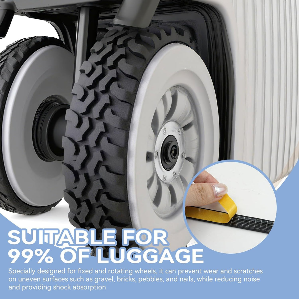 Silicone Luggage Wheel Covers, 8 Pcs Noise Reducing Protectors