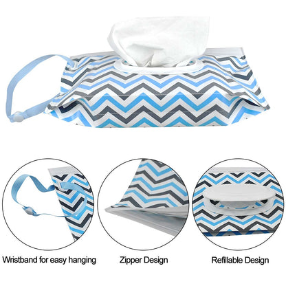 3 Pack Baby Wipes Dispenser Portable Wet Wipe Dispenser Bag Reusable Travel Baby Wipes Container Refillable Wet Wipe Carrying Case Holder for Diaper Bag Lightweight Travel Wipes Dispenser Cases