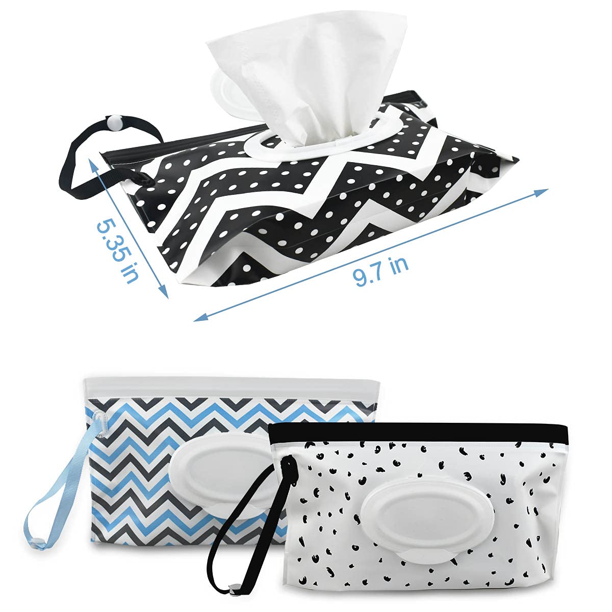 3 Pack Baby Wipes Dispenser Portable Wet Wipe Dispenser Bag Reusable Travel Baby Wipes Container Refillable Wet Wipe Carrying Case Holder for Diaper Bag Lightweight Travel Wipes Dispenser Cases