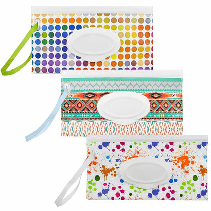 3 Pack Baby Wipes Dispenser Portable Wet Wipe Dispenser Bag Reusable Travel Baby Wipes Container Refillable Wet Wipe Carrying Case Holder for Diaper Bag Lightweight Travel Wipes Dispenser Cases