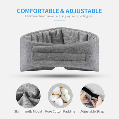 Cotton Sleep Eye Mask for Men - Upgrade Design Blackout Side Sleeper Eyes Cover for Night Sleeping, Large Size Wide Soft Travel Airplane Blindfold with Adjustable Velcro Strap for Work Nap