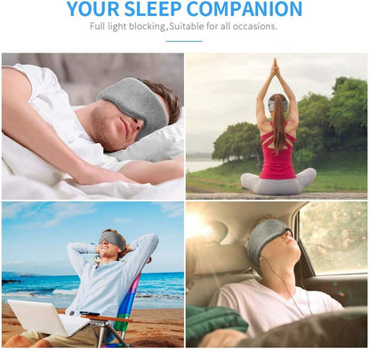 Cotton Sleep Eye Mask for Men - Upgrade Design Blackout Side Sleeper Eyes Cover for Night Sleeping, Large Size Wide Soft Travel Airplane Blindfold with Adjustable Velcro Strap for Work Nap