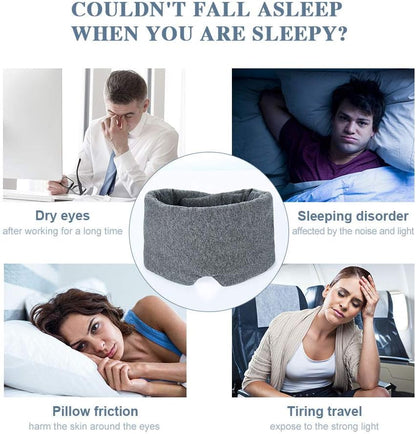 Cotton Sleep Eye Mask for Men - Upgrade Design Blackout Side Sleeper Eyes Cover for Night Sleeping, Large Size Wide Soft Travel Airplane Blindfold with Adjustable Velcro Strap for Work Nap