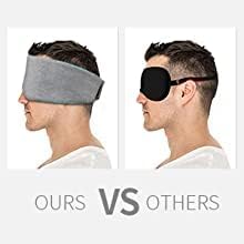 Cotton Sleep Eye Mask for Men - Upgrade Design Blackout Side Sleeper Eyes Cover for Night Sleeping, Large Size Wide Soft Travel Airplane Blindfold with Adjustable Velcro Strap for Work Nap