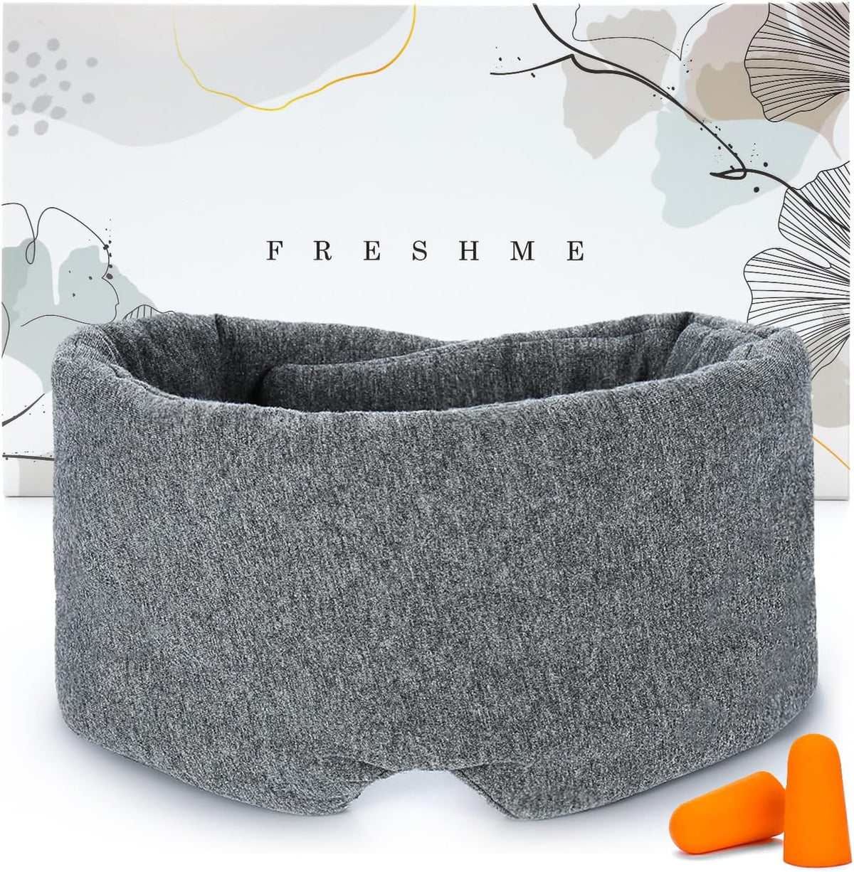 Cotton Sleep Eye Mask for Men - Upgrade Design Blackout Side Sleeper Eyes Cover for Night Sleeping, Large Size Wide Soft Travel Airplane Blindfold with Adjustable Velcro Strap for Work Nap