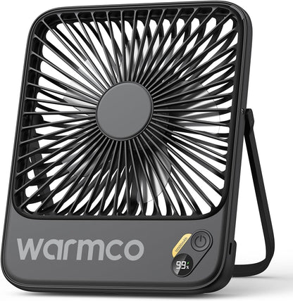 Warmco D3 Portable Travel Fan 10000mAh, Ultra-Slim, 10-24H Battery Life