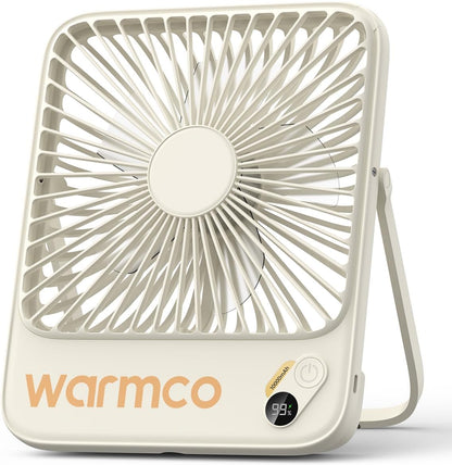 Warmco D3 Portable Travel Fan 10000mAh, Ultra-Slim, 10-24H Battery Life
