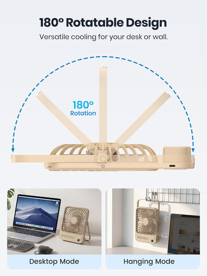 Warmco D3 Portable Travel Fan 10000mAh, Ultra-Slim, 10-24H Battery Life