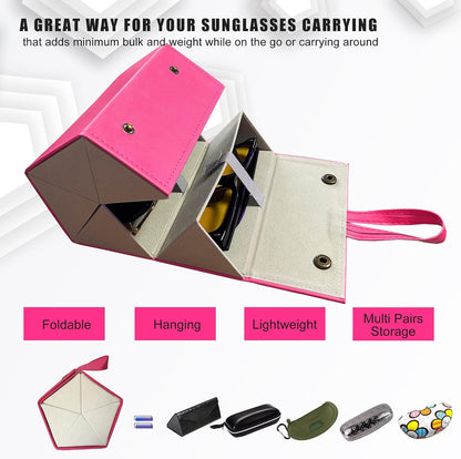 Longjet Sunglasses Organizer Travel Glasses Case Eyeglasses Storage Box