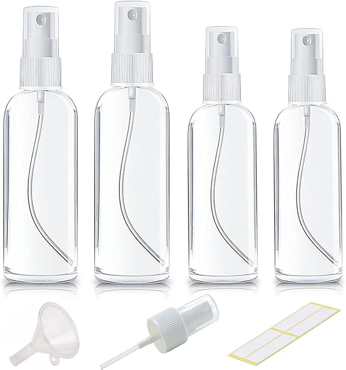 4Pk Clear Empty Travel Spray Bottles, Leakproof for Toner Face Hair