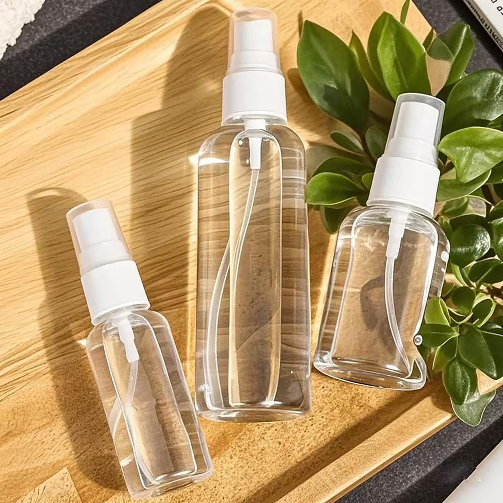 4Pk Clear Empty Travel Spray Bottles, Leakproof for Toner Face Hair