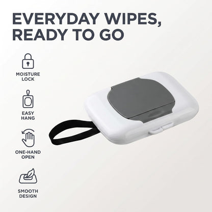 1Pc Travel Wipe Holder Reusable Wet Wipe Container Box Strollers Hanging Dispensers Refillable Wipe Case Safe Wet Storage Wipe Holders Wipes and Holders（Gray）