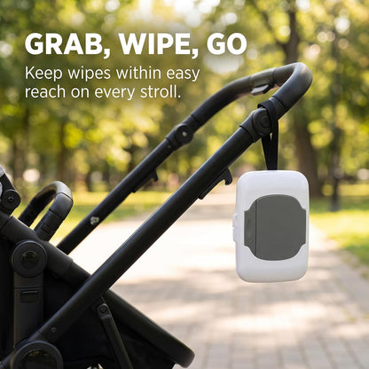 1Pc Travel Wipe Holder Reusable Wet Wipe Container Box Strollers Hanging Dispensers Refillable Wipe Case Safe Wet Storage Wipe Holders Wipes and Holders（Gray）