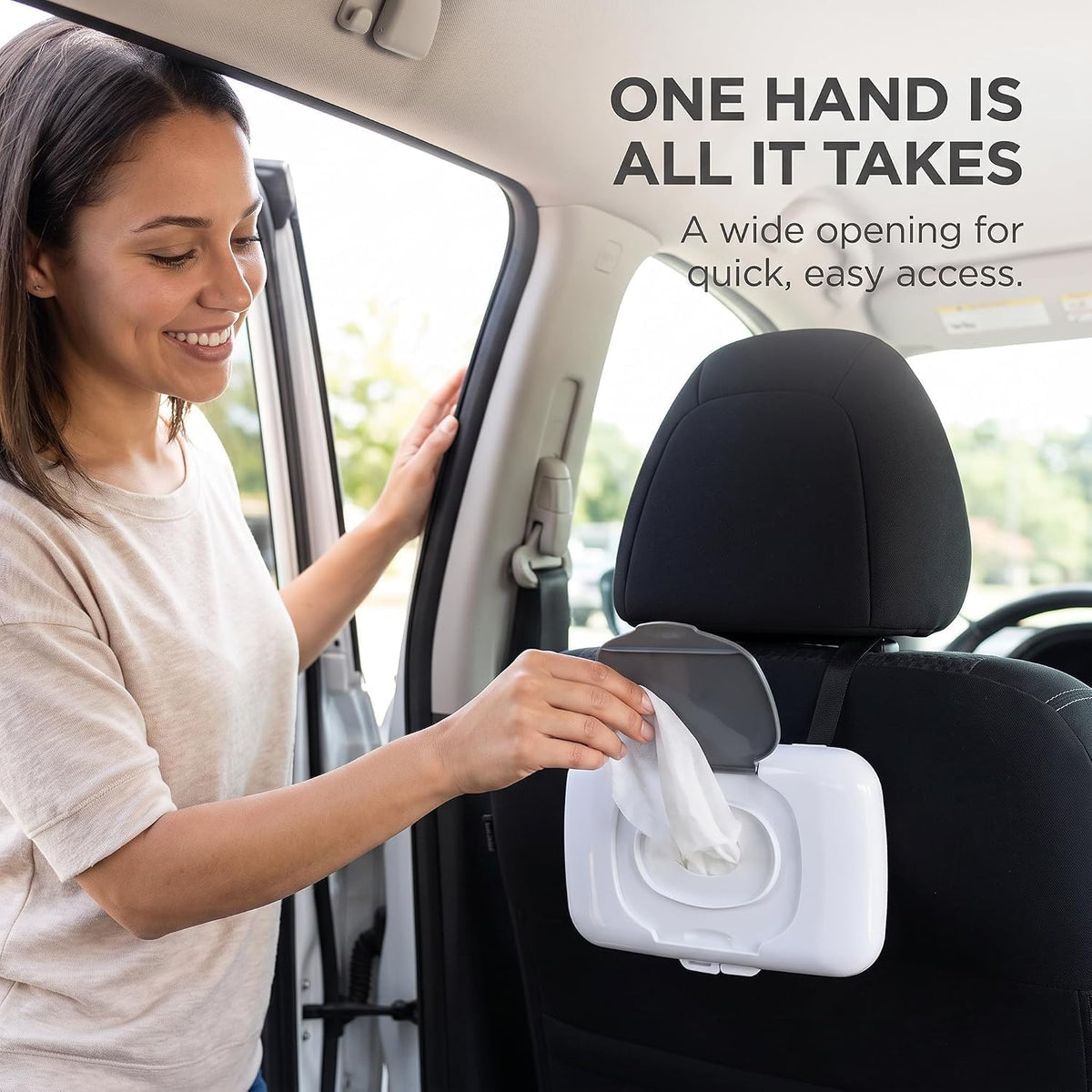 1Pc Travel Wipe Holder Reusable Wet Wipe Container Box Strollers Hanging Dispensers Refillable Wipe Case Safe Wet Storage Wipe Holders Wipes and Holders（Gray）
