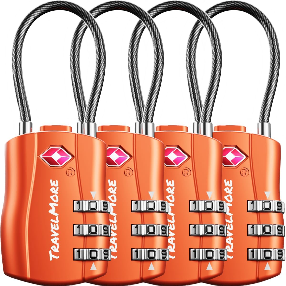 TSA Approved Luggage Locks, Travel Combination Cable Locks