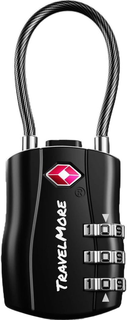 TSA Approved Luggage Locks, Travel Combination Cable Locks