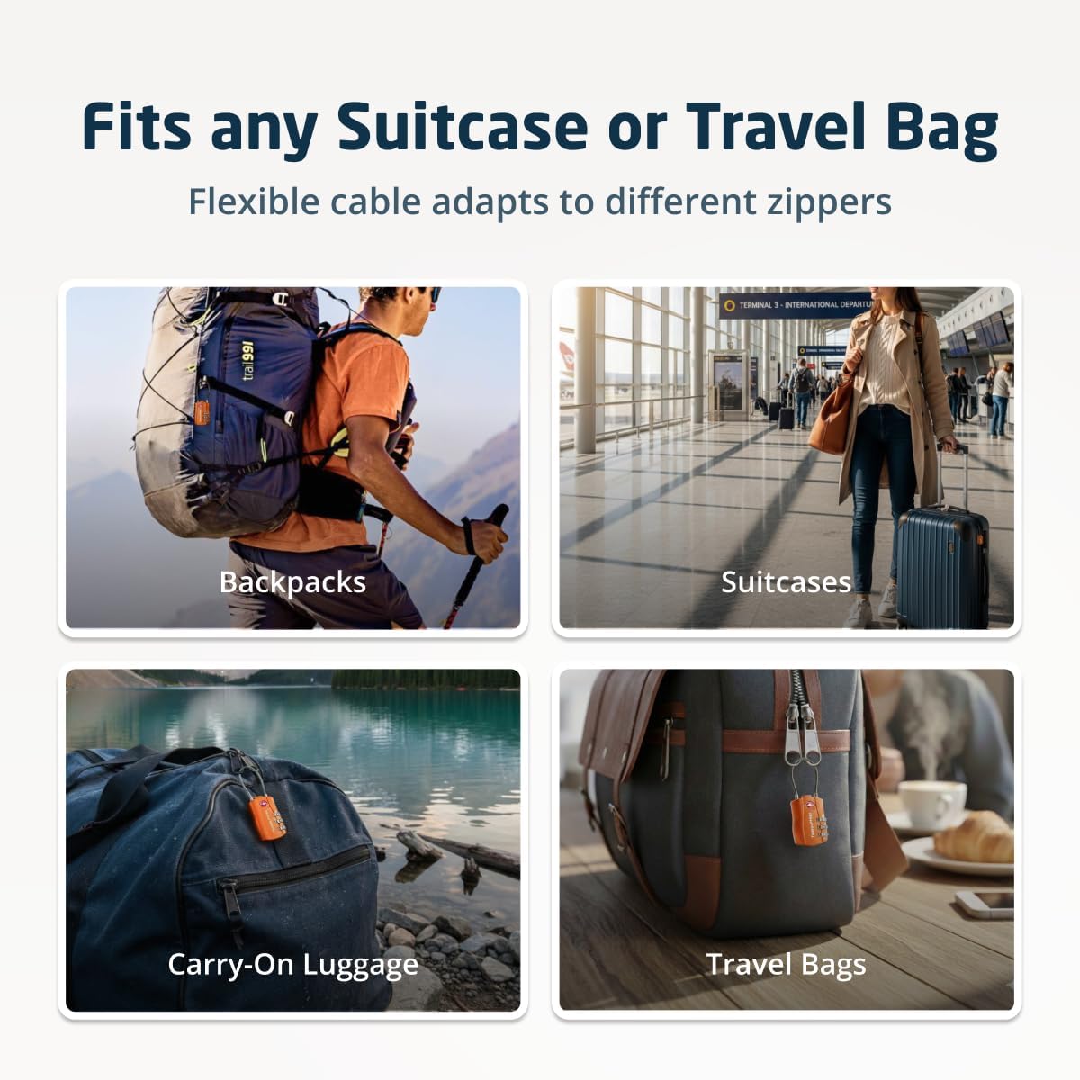 TSA Approved Luggage Locks, Travel Combination Cable Locks