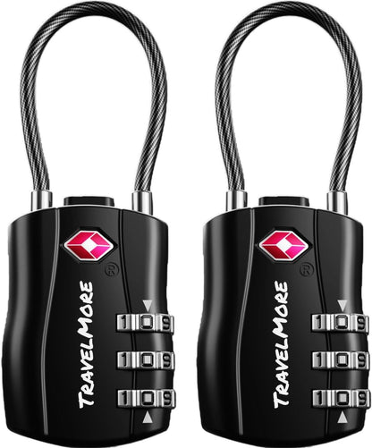 TSA Approved Luggage Locks, Travel Combination Cable Locks