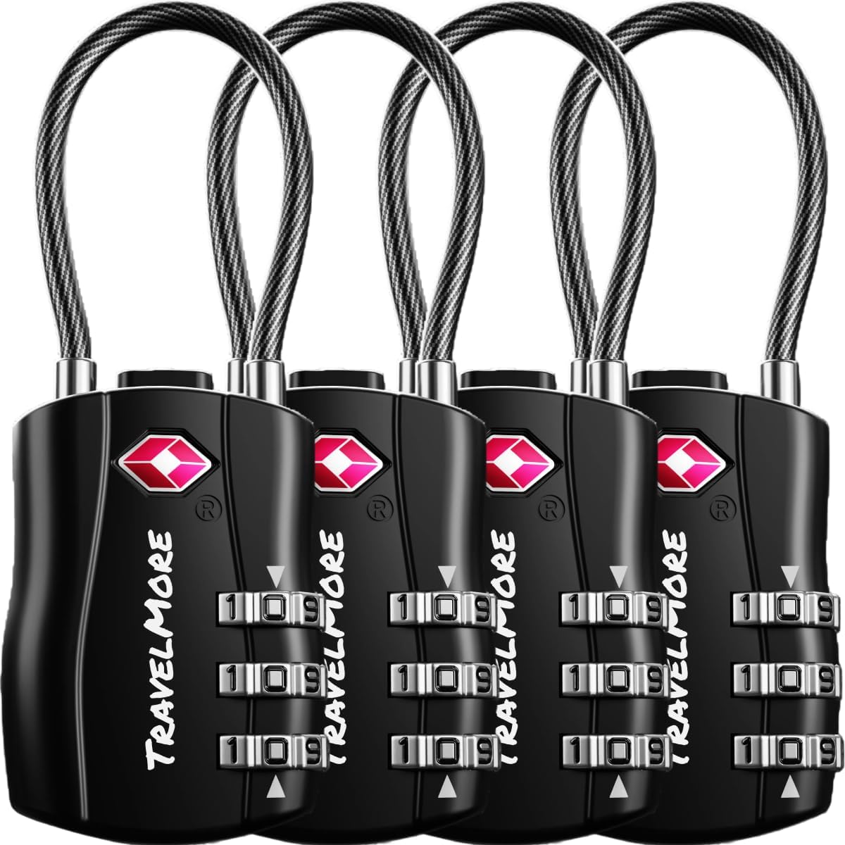 TSA Approved Luggage Locks, Travel Combination Cable Locks