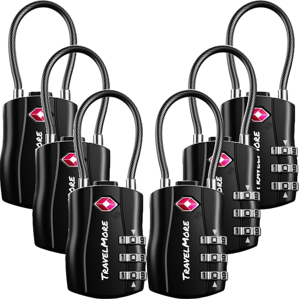 TSA Approved Luggage Locks, Travel Combination Cable Locks