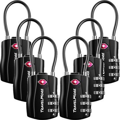 TSA Approved Luggage Locks, Travel Combination Cable Locks