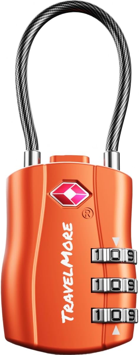 TSA Approved Luggage Locks, Travel Combination Cable Locks