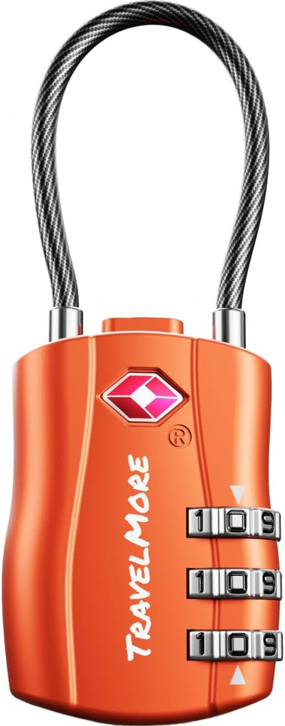 TSA Approved Luggage Locks, Travel Combination Cable Locks