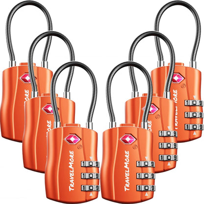 TSA Approved Luggage Locks, Travel Combination Cable Locks