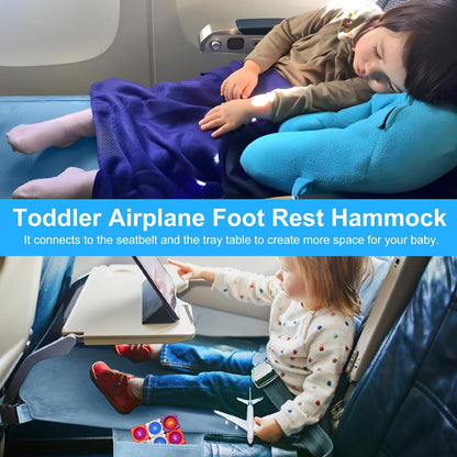 Toddler Airplane Bed, Kids Airplane Seat Extender Travel Bed, Kids Airplane Travel Essentials, Airplane Must Have for Toddlers, Portable Plane Foot Rest for Flights