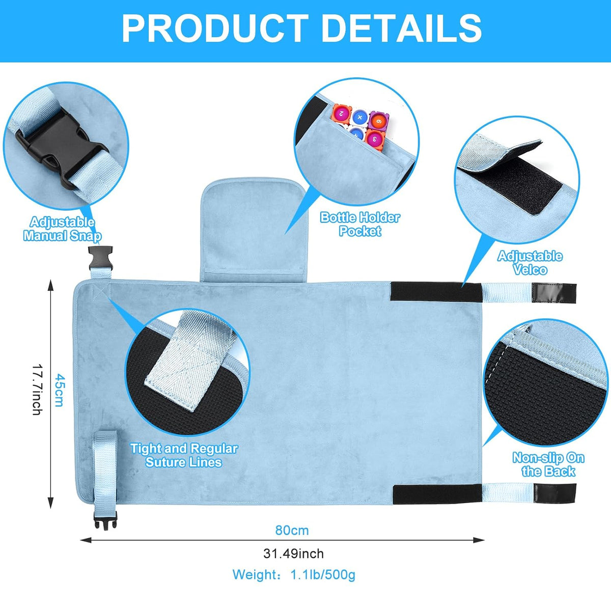Toddler Airplane Bed, Kids Airplane Seat Extender Travel Bed, Kids Airplane Travel Essentials, Airplane Must Have for Toddlers, Portable Plane Foot Rest for Flights