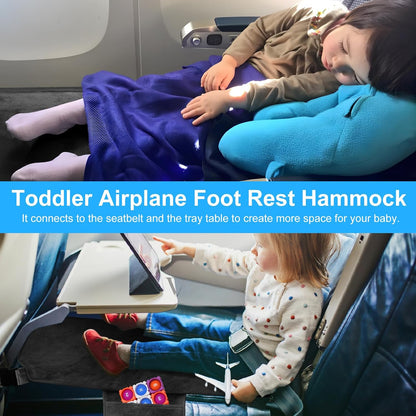 Toddler Airplane Bed, Kids Airplane Seat Extender Travel Bed, Kids Airplane Travel Essentials, Airplane Must Have for Toddlers, Portable Plane Foot Rest for Flights