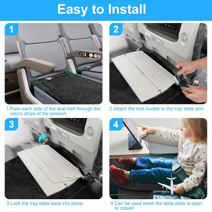 Toddler Airplane Bed, Kids Airplane Seat Extender Travel Bed, Kids Airplane Travel Essentials, Airplane Must Have for Toddlers, Portable Plane Foot Rest for Flights