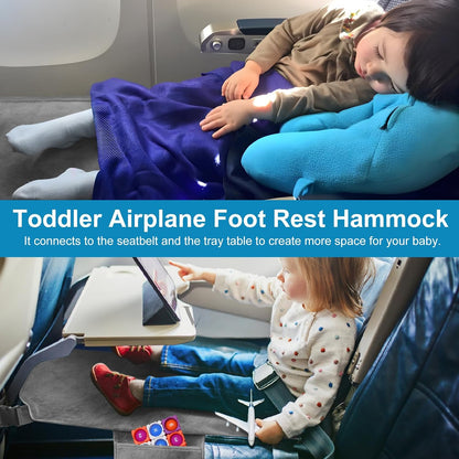 Toddler Airplane Bed, Kids Airplane Seat Extender Travel Bed, Kids Airplane Travel Essentials, Airplane Must Have for Toddlers, Portable Plane Foot Rest for Flights