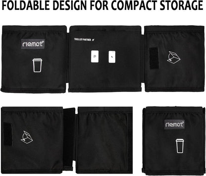 Luggage Travel Cup Holder Free Hand Drink Caddy - Hold Two Coffee Mugs - Fits Roll on Most Suitcase Handles - Gifts for Flight Attendants &Frequent Travelers Accessories Black