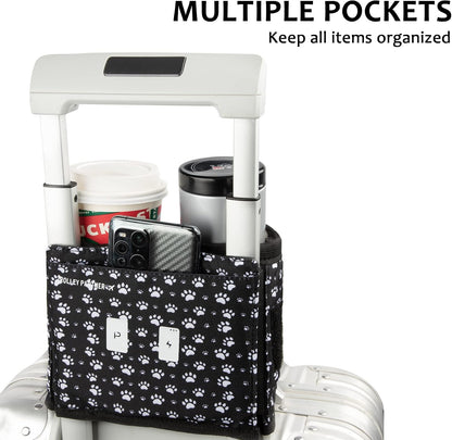 Luggage Travel Cup Holder Free Hand Drink Caddy - Hold Two Coffee Mugs - Fits Roll on Most Suitcase Handles - Gifts for Flight Attendants &Frequent Travelers Accessories Black