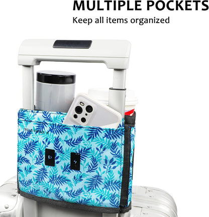 Luggage Travel Cup Holder Free Hand Drink Caddy - Hold Two Coffee Mugs - Fits Roll on Most Suitcase Handles - Gifts for Flight Attendants &Frequent Travelers Accessories Black