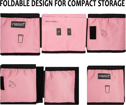 Luggage Travel Cup Holder Free Hand Drink Caddy - Hold Two Coffee Mugs - Fits Roll on Most Suitcase Handles - Gifts for Flight Attendants &Frequent Travelers Accessories Black
