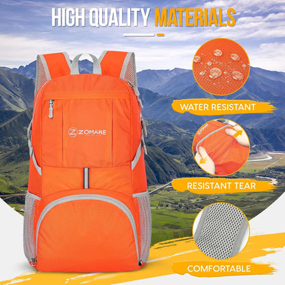 Lightweight Packable Backpack 35L, Water Resistant Foldable Day Pack
