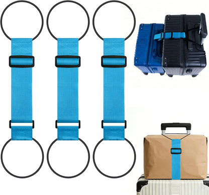 3PCS Luggage Straps,Adjustable Luggage Connector Straps to Two Suitcases